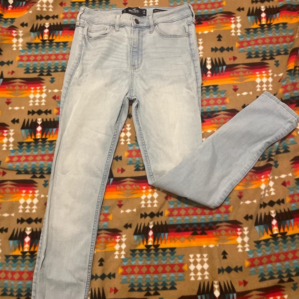 Hollister Light Blue High-Rise Super Skinny Jeans